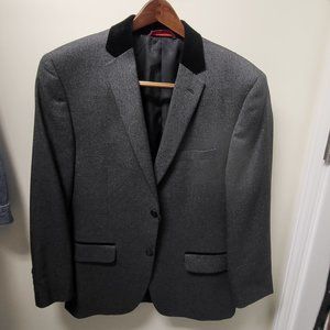 Alfani Dinner Jacket - Gray with Black Velour Flair - Evening Blazer